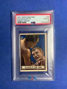 1951 Topps RINGSIDE BOXING #75 KID GAVILAN VS PADDY YOUNG CARD PSA 4 - Picture 1 of 2