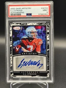 2022 Sage Artistry CJ Stroud Autograph Auto ACS3 Gem Mint PSA 9 - Picture 1 of 2
