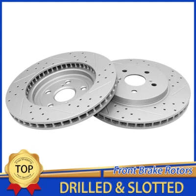 Rotores de disco ranurados perforados delanteros de 319 mm para Lexus RX330 RX350 RX400h Highlander Foto 1 de 4