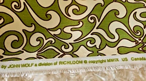 2009 John Wolf Richloom 54" Green Ivory Damask Upholstery Fabric By The Yard - Picture 1 of 4