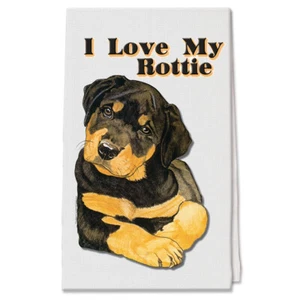 Rottweiler Puppy Decorative Cotton Kitchen Dish Towel, Pet Gift - Picture 1 of 1