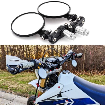 For Suzuki DRZ-400 DRZ400 CNC Motorcycle Foldable 7/8" Bar End Mirrors Rearview - Image 1 of 4