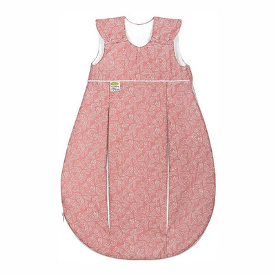 Odenwälder 1643 primaklima Baumwoll-Schlafsack White Leaves Cranberry Größe 80 - Bild 1 von 3