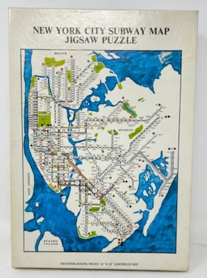 Vintage 1971 New York City Subway Map Jigsaw Puzzle Complete - Image 1 of 4