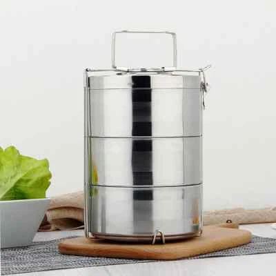 Stainless Steel Insulated Tiffin Food Carrier 13.5cm 3-Tier / Mangkuk Tingkat - Image 1 of 4
