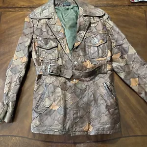 Vintage Lederjacke Fischschuppen braun Größe 40 - Bild 1 von 16