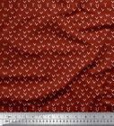 Soimoi Red Cotton Poplin Fabric Alphabet V Text Fabric Prints By-F6m