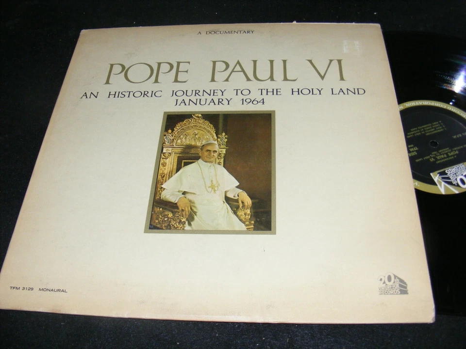 1964 LP Documentary POPE PAUL VI Historic Journey to the Holy Land 20th Century  Foto 1 de 1