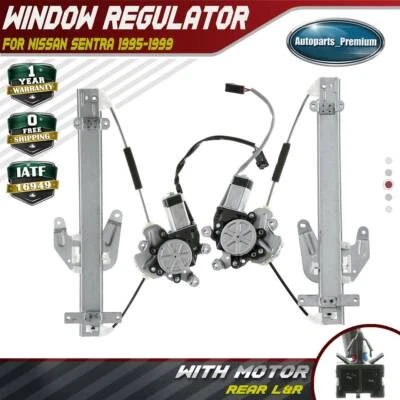 2x Regulador de ventana eléctrica con motor para Nissan Sentra 1995-1999 trasero izquierdo y derecho Foto 1 de 4