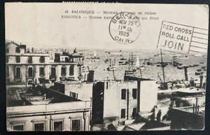 1925 Salonica Greece RPPC Postcard Cover To USA Housed Burnt Down In The Sea Fro - Picture 1 of 2