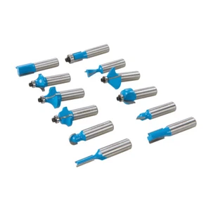 Hartmetall-Fräser 12mm Set 12-tlg. Nut-/V-Nut-/Grat-/Fasen-/Bündig-/Abrundfräser - Bild 1 von 4