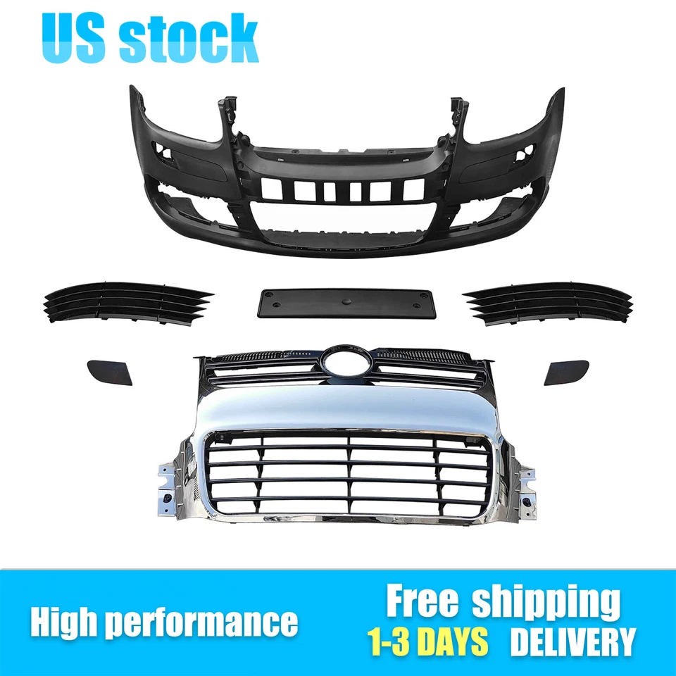 Front Bumper Cover With Grille Fits 2003-2008 Volkswagen Golf 5 VW MK5 R32 Style - Image 1 of 4