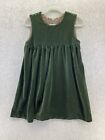 Unbranded Girl's Dress Vintage A Line Green Velvet Sleeveless Size 6
