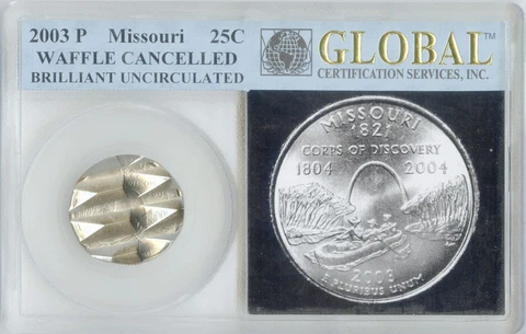 2003 Missouri Mint Quarter Cancelled Waffled Error Limited Edition Coin -DN096 Cover