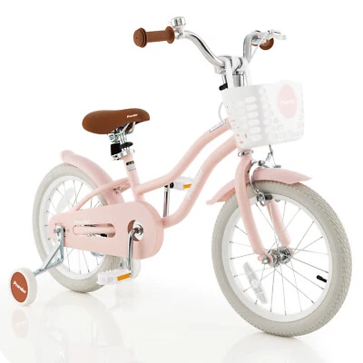 HONEYJOY 16" Toddler Adjustable Bicycle Kids Bike w/Training Wheel for 4-7 Years Old Girl
