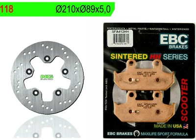 DISCO FRENO POSTERIORE  SUZUKI BURGMAN 400 2007 2019 PASTIGLIE POSTERIORI EBC  - Immagine 1 di 3