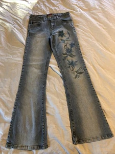 Vtg Girls Size 14 Z Cavaricci Boot Cut Stretch Jeans Sequins XS Women’s Equiv - Picture 1 of 16