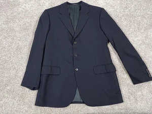 Prada Blazer Mens 50R Navy Blue Wool Made In Italy Classic Formal Suit Jacket - Picture 1 of 11