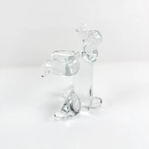 FM Konstglas Ronneby Sweden Clear Crystal Dog Poodle Figurine 6” Signed - Picture 1 of 15