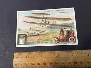 Leibig Trade Card, La Navigation Aerienne, Wright Brothers & Wilhelm Kress - Picture 1 of 2