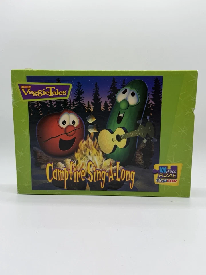 Rompecabezas vintage VeggieTales “Campfire Sing-A-Long” 100 piezas 2005 nuevo sellado Foto 1 de 4