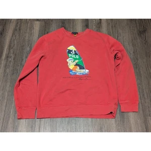 Polo Ralph Lauren Bear Sweatshirt Windsurfing Graphic Kids Size XL READ - Picture 1 of 7