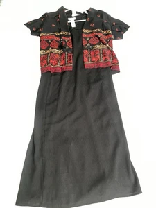 Studio 1 Gr. 14 zierliches langes Kleid mit kurzärmligem geknöpftem Hemd - Bild 1 von 4