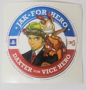 Adesivo promozionale Sony Playstation 2 PS2 2004 Jak & Daxter 3 Jak 3 "Jak For Hero" - Foto 1 di 3