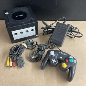 Nintendo GameCube DOL-101 Console Black With Cords And Controller Tested Working - Picture 1 of 14