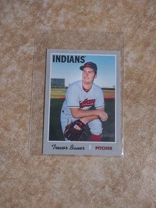 2019 Topps Heritage Trevor Bauer MINI 081/100 CLEVELAND GUARDIANS INDIANS - Picture 1 of 2