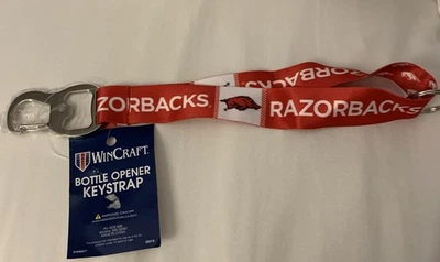 Arkansas Razorback    1" Lanyard Key Strap Loop / Clip & bottle opener WinCraft - Image 1 of 4