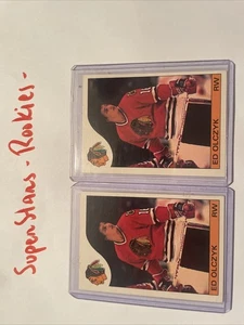 1985 O-Pee-Chee Hockey Rookie RC Chicago Blackhawks #86 - Ed Olczyk X 2 - Picture 1 of 3