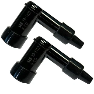 2 K&S Spark Plug Boot Cap Cover Resistor LB05F 90 Degree ATV Motorcycle Snow - Bild 1 von 2