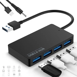 USB 3.0 HUB Verteiler Splitter Adapter Super Speed Datenhub 4 Port für Laptop PC - Picture 1 of 5