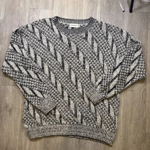 90er Struktur Pullover Pulli Coogi Style blau L Marke St. John’s Bay - Bild 1 von 7