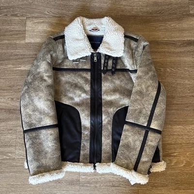 Tommy Hilfiger Men’s Trucker Biker Sherpa Jacket Brand New With Tags XL $295 - Image 1 of 4