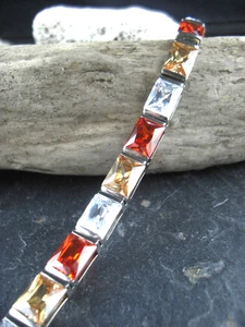 Pulsera M&M cristales de colores plata de ley 925 - Imagen 1 de 5