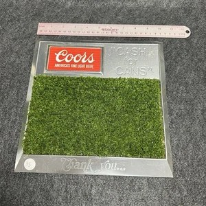Vintage Coors Schild Barmatte NOS 70er Bargeld für Dosen Aluminium Rasen Büro grün - Bild 1 von 13