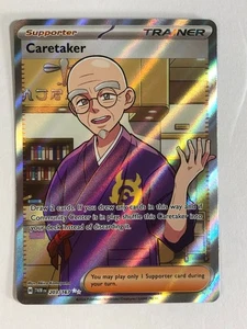 Juego de cartas coleccionables Pokémon Twilight Masquerade arte completo cuidador 203/167 casi como nuevo - Imagen 1 de 3