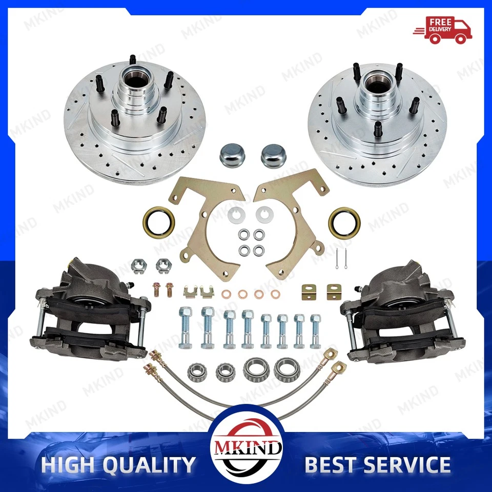 Kit completo de frenos de disco delanteros atornillables de lujo para camioneta Ford F100 1957-1964 Foto 1 de 4