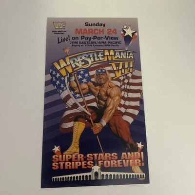 Original WWF Pay Per View Small Promo Ad 1991 Wrestle Mania 7 Hulk Hogan - Image 1 of 4