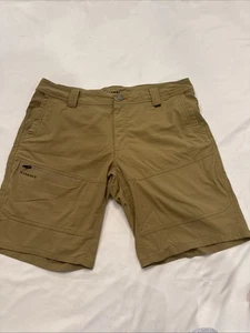 Simms Fishing Shorts Khaki Stretch Breathable Flat Front Pockets Sz 36W - Picture 1 of 13