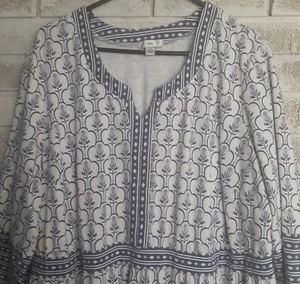 Ellos 1x blau & weiß Blumenmuster Kleid Komfort vielseitig - Bild 1 von 7