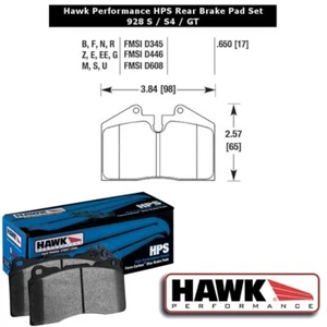 Hawk Performance HPS Rear Brake Pad Set Porsche 928 S / S4 / GT - Picture 1 of 2