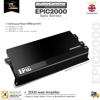 Amplificador de coche AudioControl EPIC2000 2000W monobloque clase D - Bass Boost Foto 1 de 4