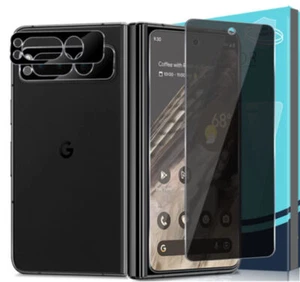 For Google Pixel Fold Privacy Tempered Glass Front Screen Protector/ Camera Lens - Picture 1 of 9