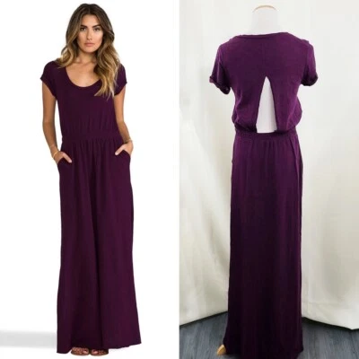 Vestido largo Free People Beach morado vestido de Andrina corte berenjena talla mediana Foto 1 de 4