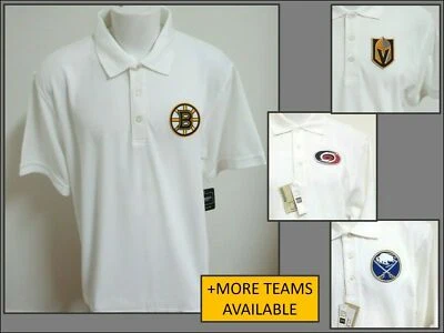 New S-5XL White Nhl Men's Cotton #80I Polo Shirt - Image 1 of 3