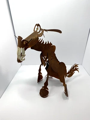 Metal Rust Art Figurine Sculpture Jackass Donkey Animal Art Urban Country 12 VTG - Image 1 of 4