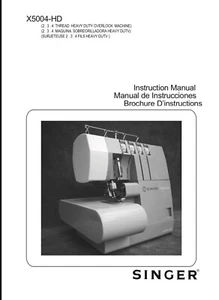 Reprint Manual Singer X5004 HD Serger Overlock Machine Comb Bound English Only - Picture 1 of 1